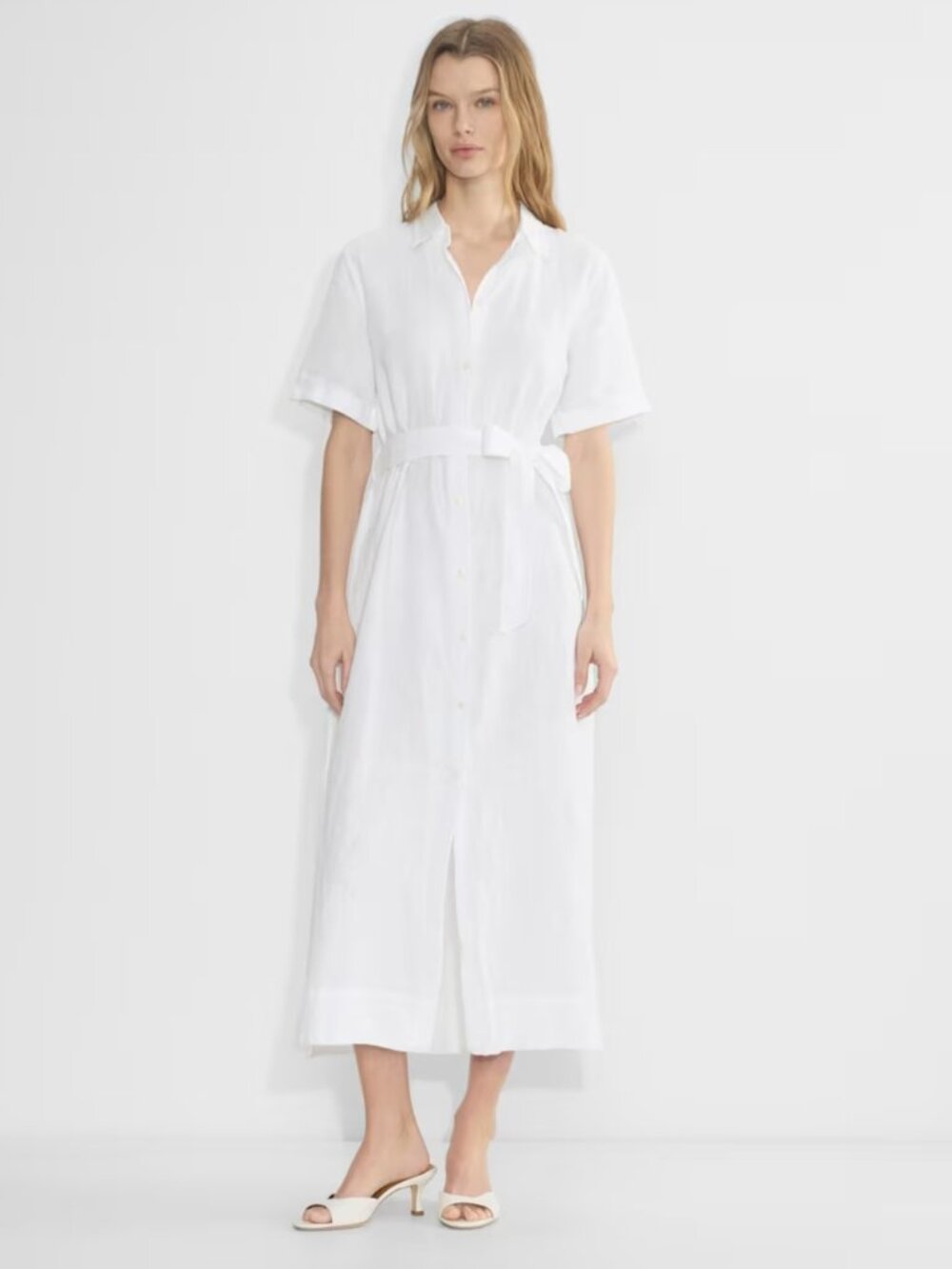 NWT Aritzia WILFRED ELETA Linen Maxi Dress White M